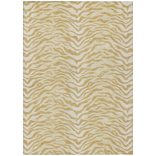 Chantille Machine Washable Indoor/Outdoor Abstract ACN2925 Gold 10 ft. x 14 ft. Area Rug