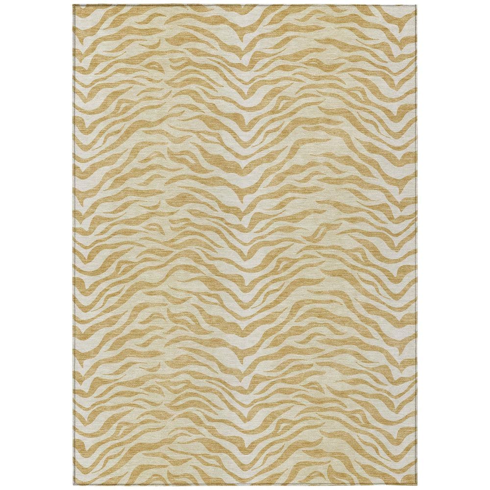 Chantille Machine Washable Indoor/Outdoor Abstract ACN2925 Gold 8 ft. x 10 ft. Area Rug price history on PriceWatchPro