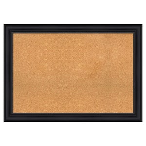 Astor Black Natural Corkboard 41 in. x 29 in. Bulletin Board Memo Board