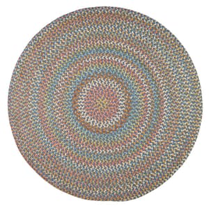 Revere Marina Blue 6 ft. x 6 ft. Round Indoor/Outdoor Braided Area Rug