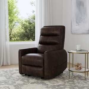 Octo Brown Power Lift Recliner Chair with Remote and Side Storage Pocket