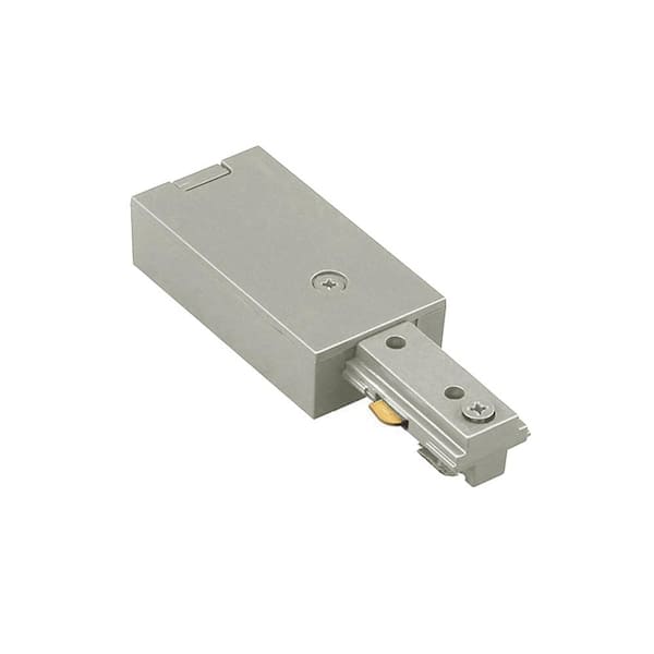 Track lighting satin live end power feed connector 3-wire H-style single  circuit