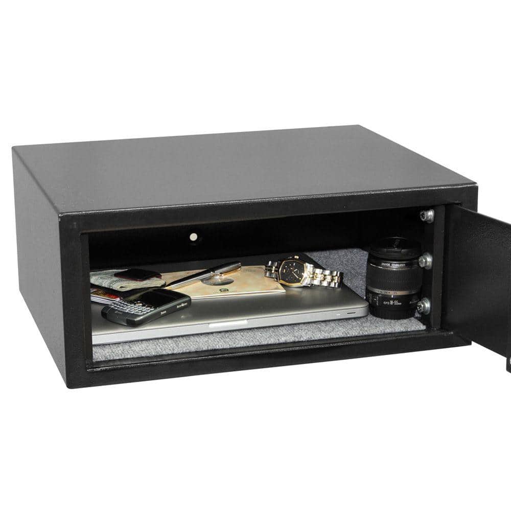 Black Medium Low Profile Steel Security Safe with Digital Lock