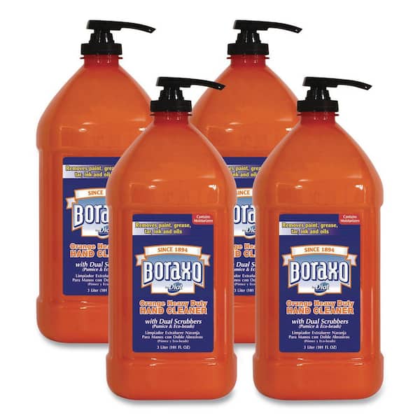 3 in L Orange Heavy-Duty Hand Soap, Pump Bottle, 4/Carton