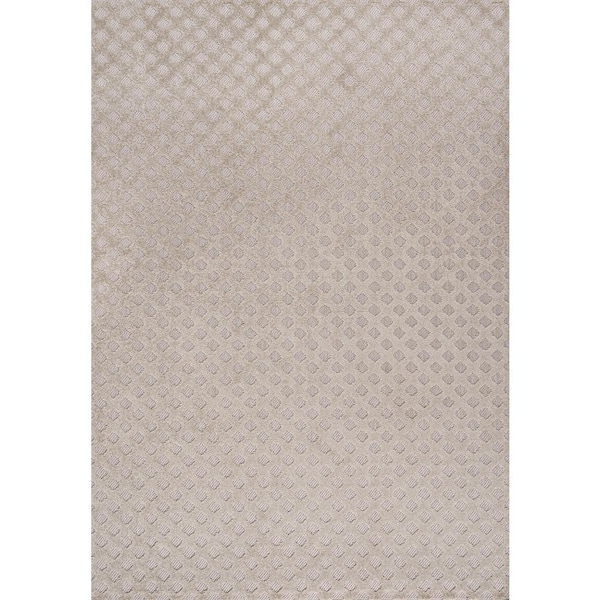 Rabat High-Low Pile Mini-Diamond Trellis Beige 5 ft. x 8 ft. Indoor/Outdoor Area Rug