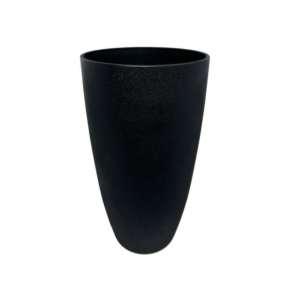 20" Black Curved Vase Outdoor Planter