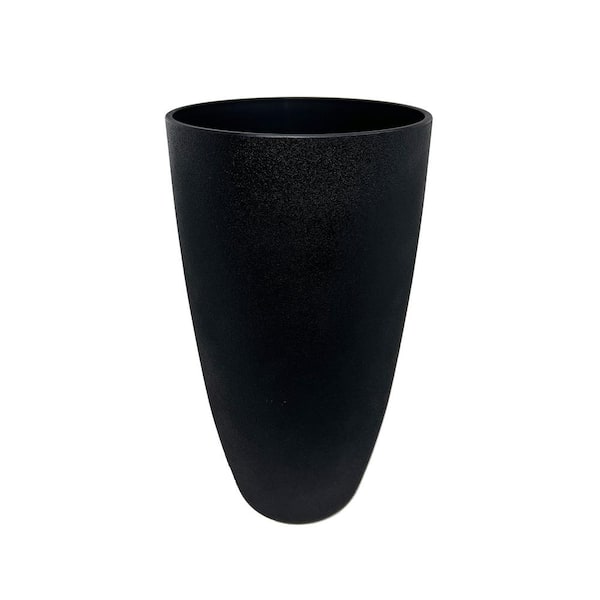 Algreen Acerra 11.5 in. x 20 in. H, Curved Vase Plastic Planter, Black