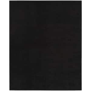 Essentials 5 ft. x 7 ft. Black Solid Contemporary Indoor/Outdoor Patio Area Rug