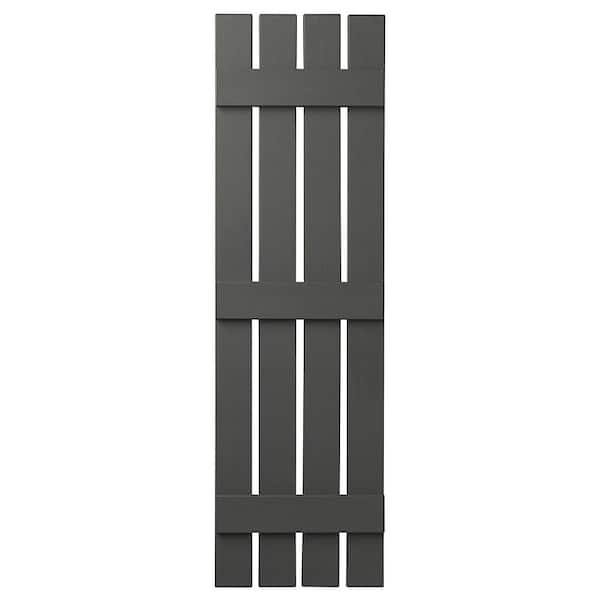 Ply Gem 16 in. x 59 in. Polypropylene Plastic 4-Board Open Board and Batten Shutters Pair in Spanish Moss