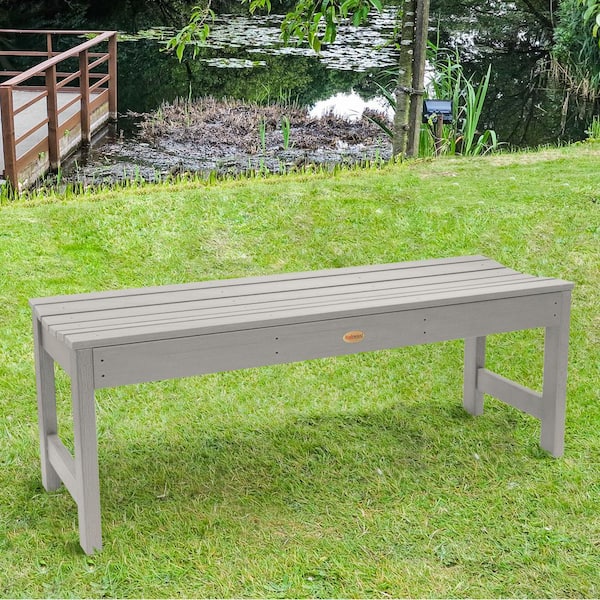 Highwood 4 ft. 2-Person Harbor Gray Recycled Plastic Outdoor Picnic Bench