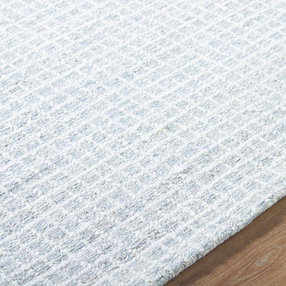 Pale Blue Tufted Wool Rectangular Area Rug, 5' x 7'