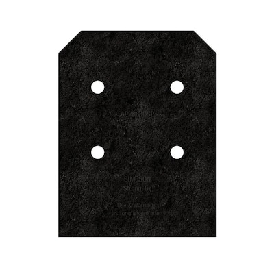 Outdoor Accents Avant Collection ZMAX, Black Post Base Side Plate for 8x Lumber (2-Pack)