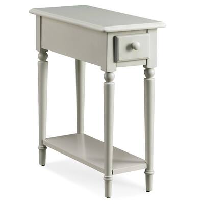 Gray End Tables Accent The, Narrow Side Table With Drawer And Shelf