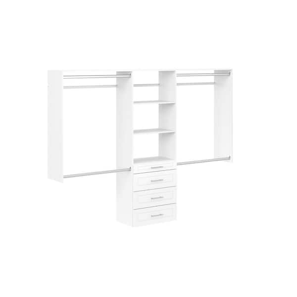 Closet Evolution Modern Raised Ultimate 60 in. W - 96 in. W White Wood Closet System