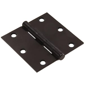 3-1/2 in. Black Residential Door Hinge with Square Corner Removable Pin Full Mortise (9-Pack)