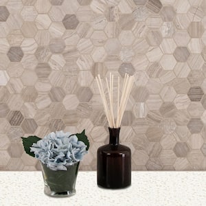 Honeycomb Hexagon 12 in. x 12 in. Textured Marble Floor and Wall Mosaic Tile (1 sq. ft. / each)