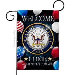 13 in. x 18.5 in. Welcome Home Navy Garden Flag Double-Sided Readable Both Sides Armed Forces Navy Decorative