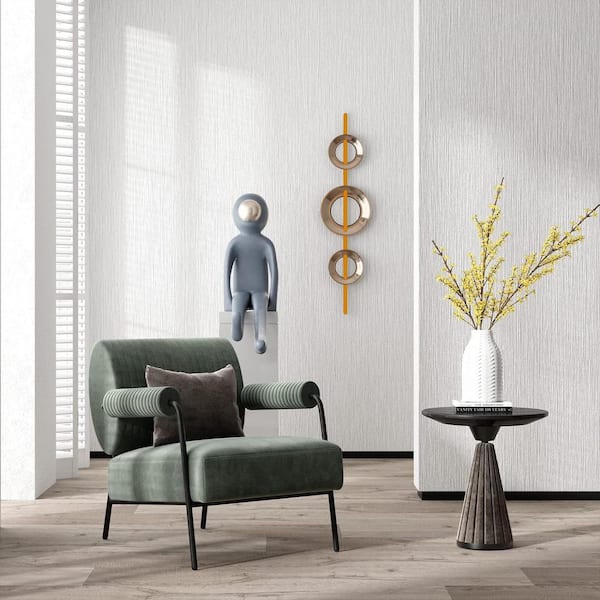 White Grasscloth Textured Peel and Stick Self-Adhesive Wallpaper Roll