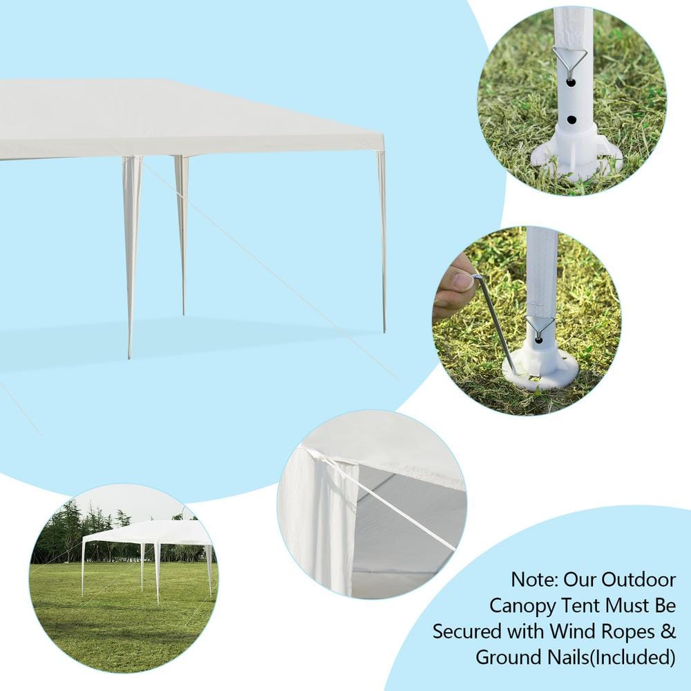 White 10' x 20' Outdoor Canopy Tent with Removable Walls