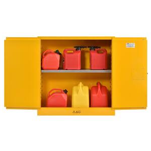 Steel Freestanding Garage Cabinet in Safety Yellow (43 in. W x 44 in. H x 18 in. D)