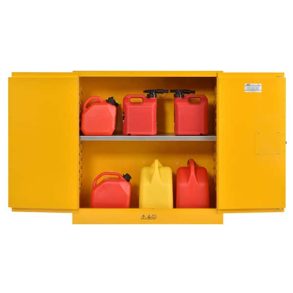 Steel Freestanding Garage Cabinet in Safety Yellow (43 in. W x 44 in. H x 18 in. D)