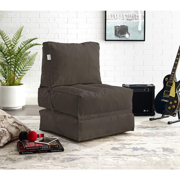 Loungie Cloudy Brown Bean Bag Lounger Chair Convertible Nylon Foam Sleeper  BB143-28BN-HD - The Home Depot