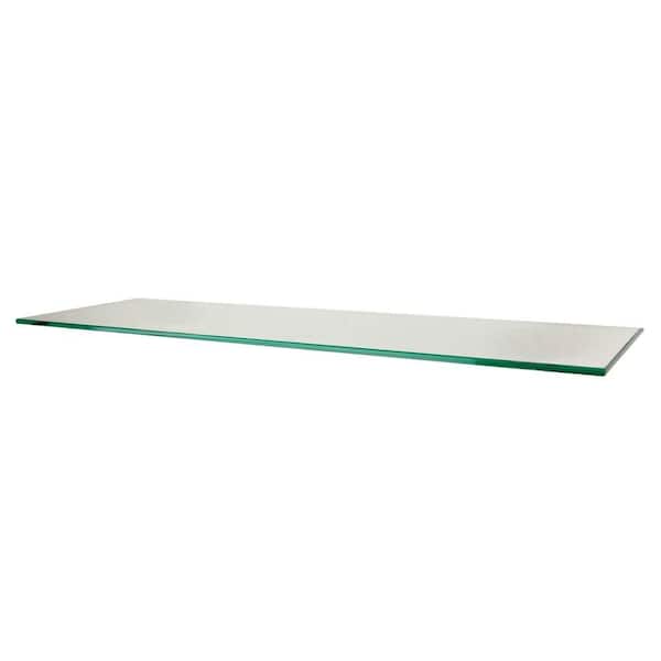 Unbranded Glacier 48 in. x 12 in. Clear Glass Shelf