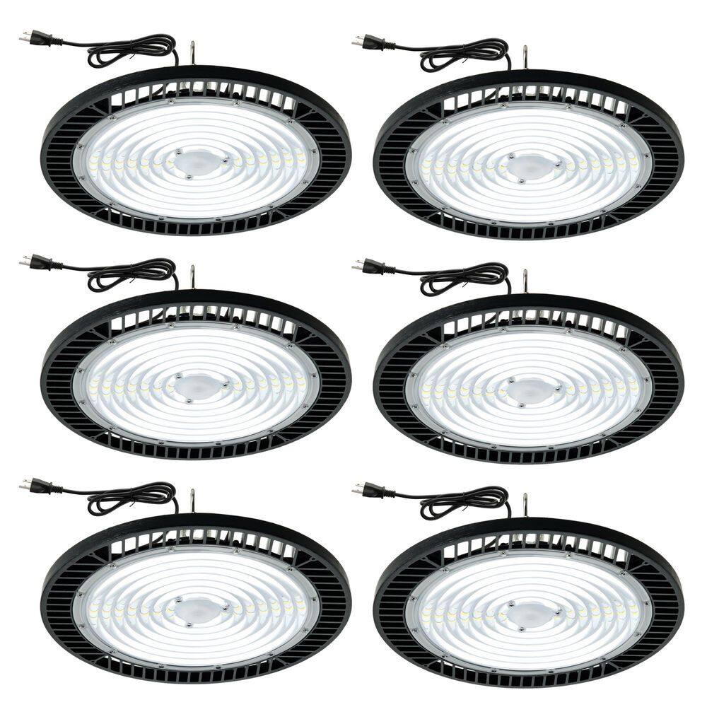 300W LED High Bay Light, Flush Mount Light Dimmable, Black Finish 90° Beam Angle for Warehouse Workshop (6-pack) price history on PriceWatchPro
