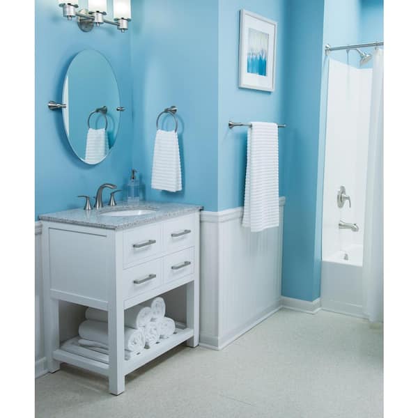 Darcy 8 in. Widespread 2-Handle High-Arc Bathroom Faucet with Towel Ring in Spot Resist Brushed Nickel (Valve Included)