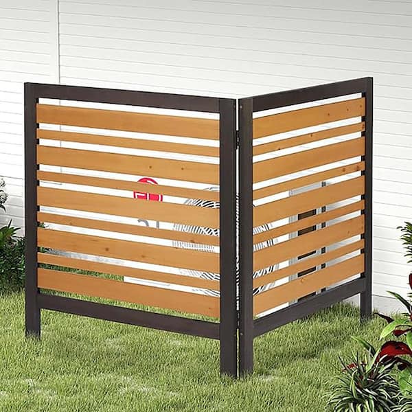 Unbranded Privacy Fence Screen Brown Wood for Garden Fence,Air Conditioner Fence,Outdoor Privacy Panels for Backyard Garden Patio