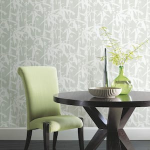 28.18 sq. ft. Modern Bamboo Green Peel and Stick Wallpaper