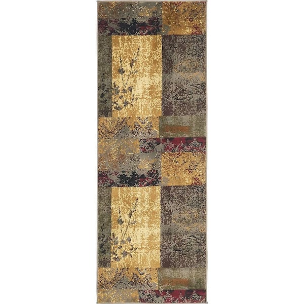Unique Loom Barista Pache Beige 2' 2 x 6' 0 Runner Rug