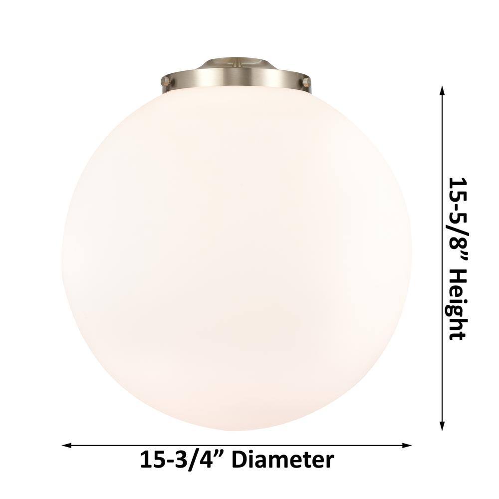 Beacon 17" Brushed Satin Nickel Sphere Pendant with Glass Globe