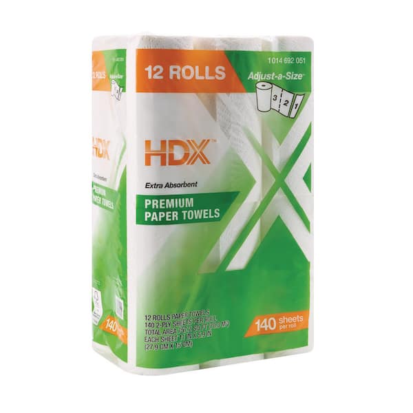 Premium Adjust-A-Size Paper Towel Rolls (140-Sheets Per Roll-12-Rolls)