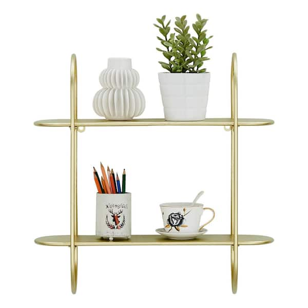 Modern 3-Tier Hanging Bracket Wall Shelves in Black Metal and White Bi –  Danya B.