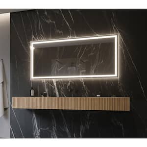 Harmony 60 in. W x 28 in. H Rectangular Frameless Wall Mounted Bathroom Vanity Mirror 6000K LED