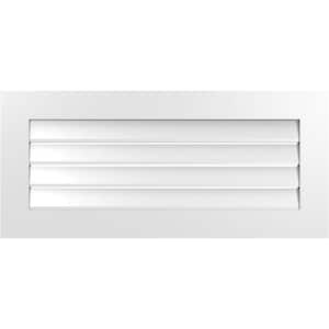 40" x 18" Vertical Surface Mount PVC Gable Vent: Functional with Standard Frame