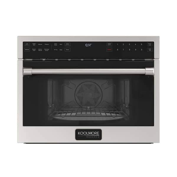 24 in. 1.6 cu. ft. Wall Oven and Microwave Combo Speed Oven Convection Microwave with Air Fry in Stainless Steel