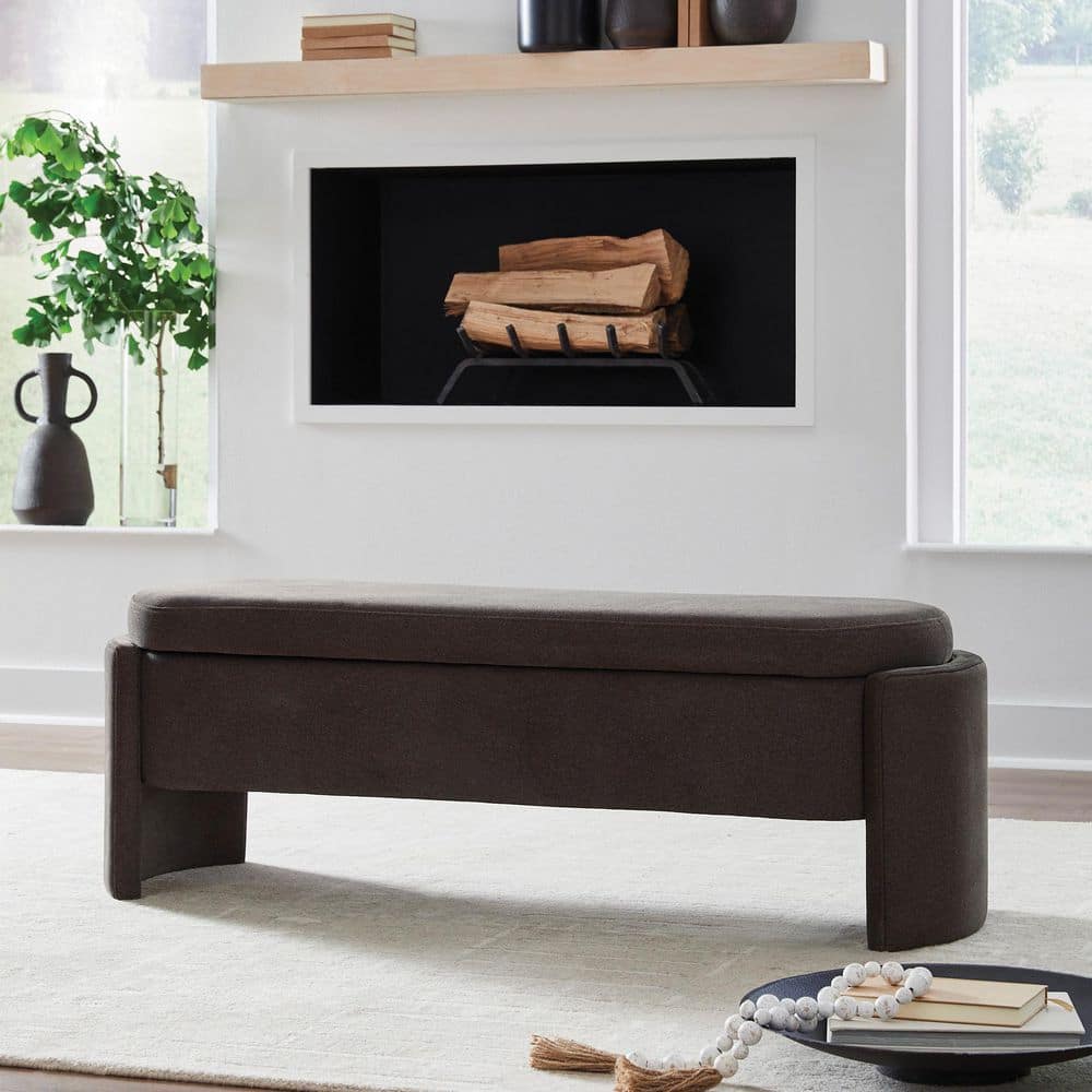 Signature DESIGN BY ASHLEY Vavuniya 55.13 in. Brown Entryway Bench with ...