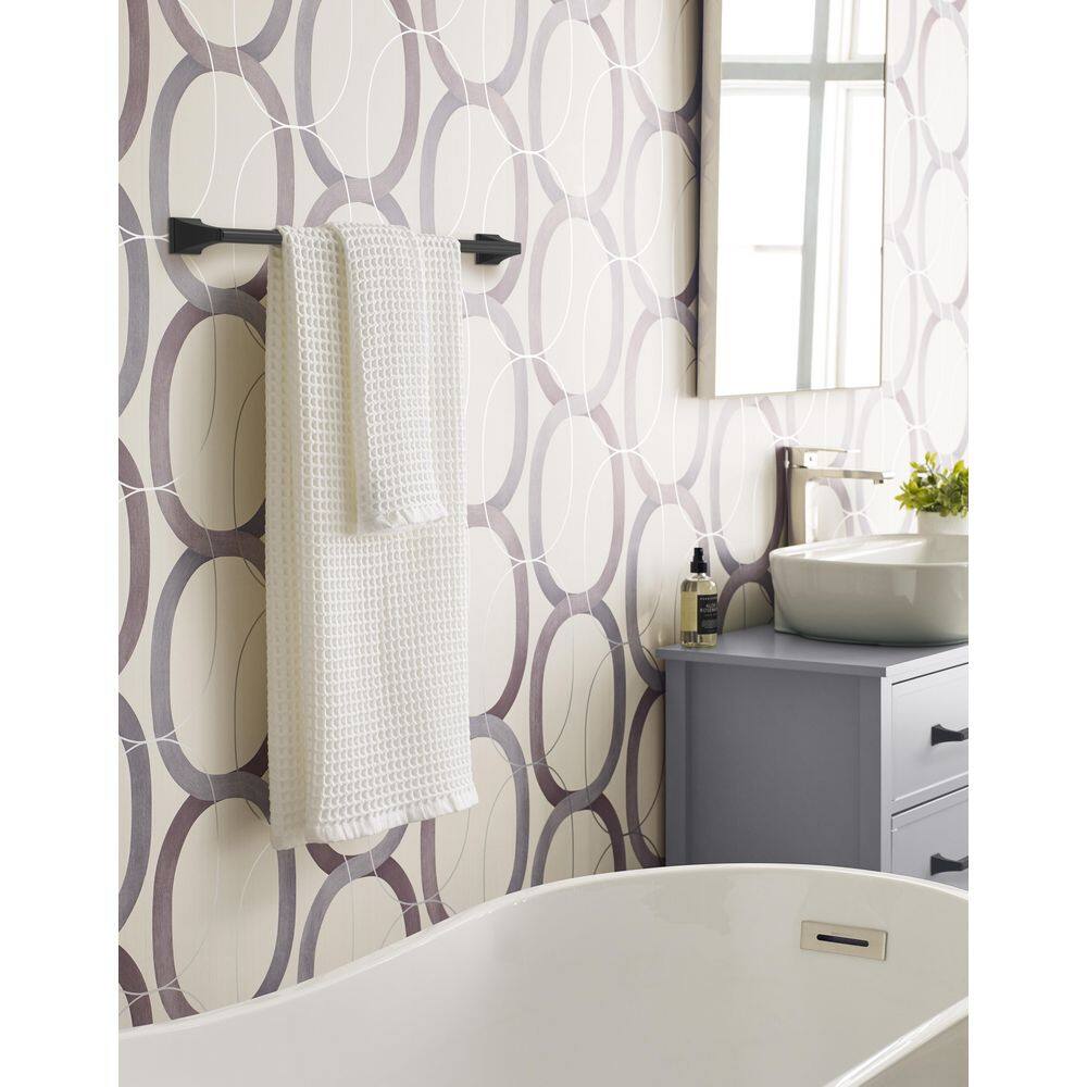 Mulholland Matte Black 24-Inch Metal Towel Bar