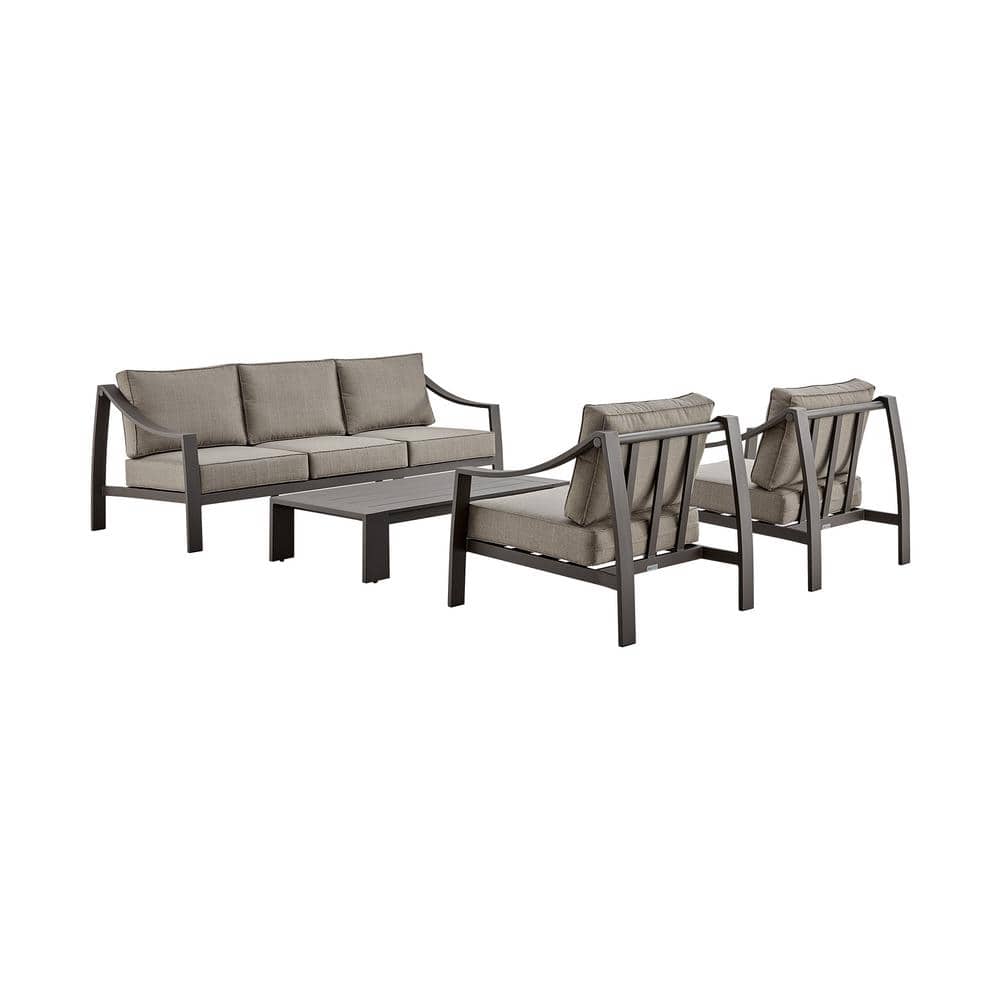 Koda Brown Aluminum Rectangular Outdoor Coffee Table