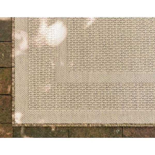 Unique Loom Outdoor Multi Border Gray 2' 2 x 3' 0 Area Rug 3127207 - The  Home Depot