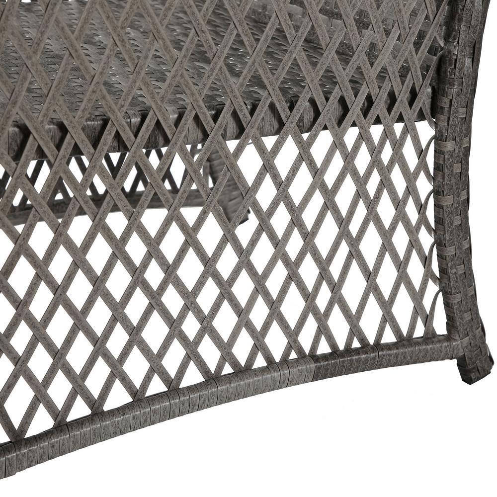Gray 4-Piece Outdoor Patio Conversation Set with Wicker and Steel