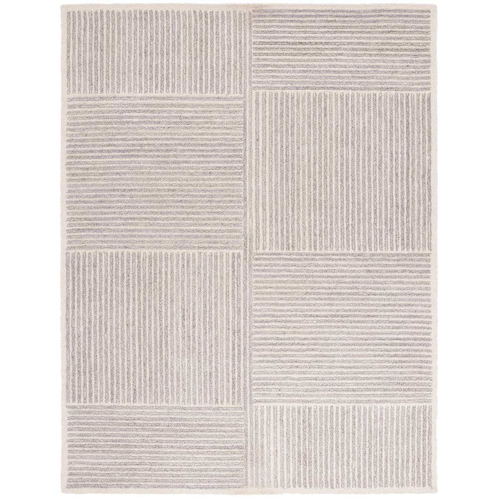 Renewal 8 ft. x 10 ft. Gray/Ivory Striped Geometric Area Rug price history on PriceWatchPro