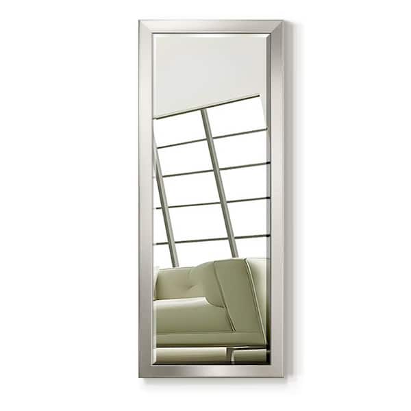 Wexford Home 25 in. W x 61 in. H Framed Rectangle Beveled Edge Wood Full Length Mirror in Solid Silver
