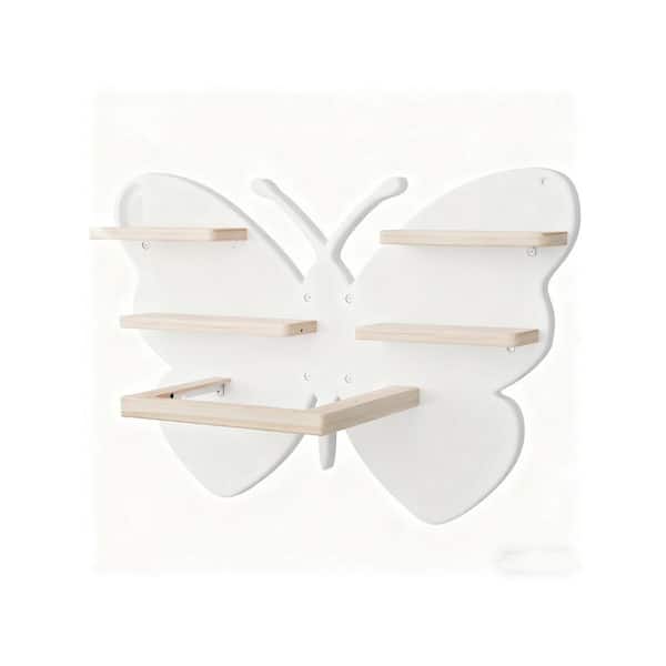 16 in. W x 7 in. D White Wood Decorative Wall Shelf