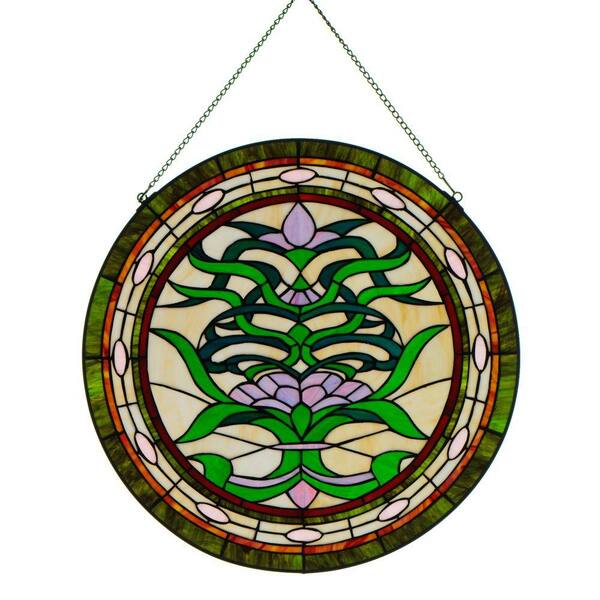 Home Decorators Collection 24 in. W Ainsley Multi Round Art Glass