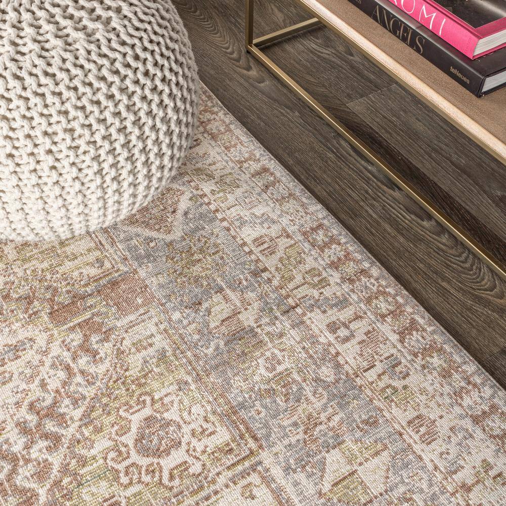 3'x5' Darija Medallion Synthetic Area Rug, Stain-Resistant Gray