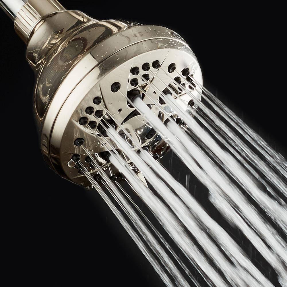 Brushed Nickel 6-Setting High Pressure Wall Mounted Shower Head