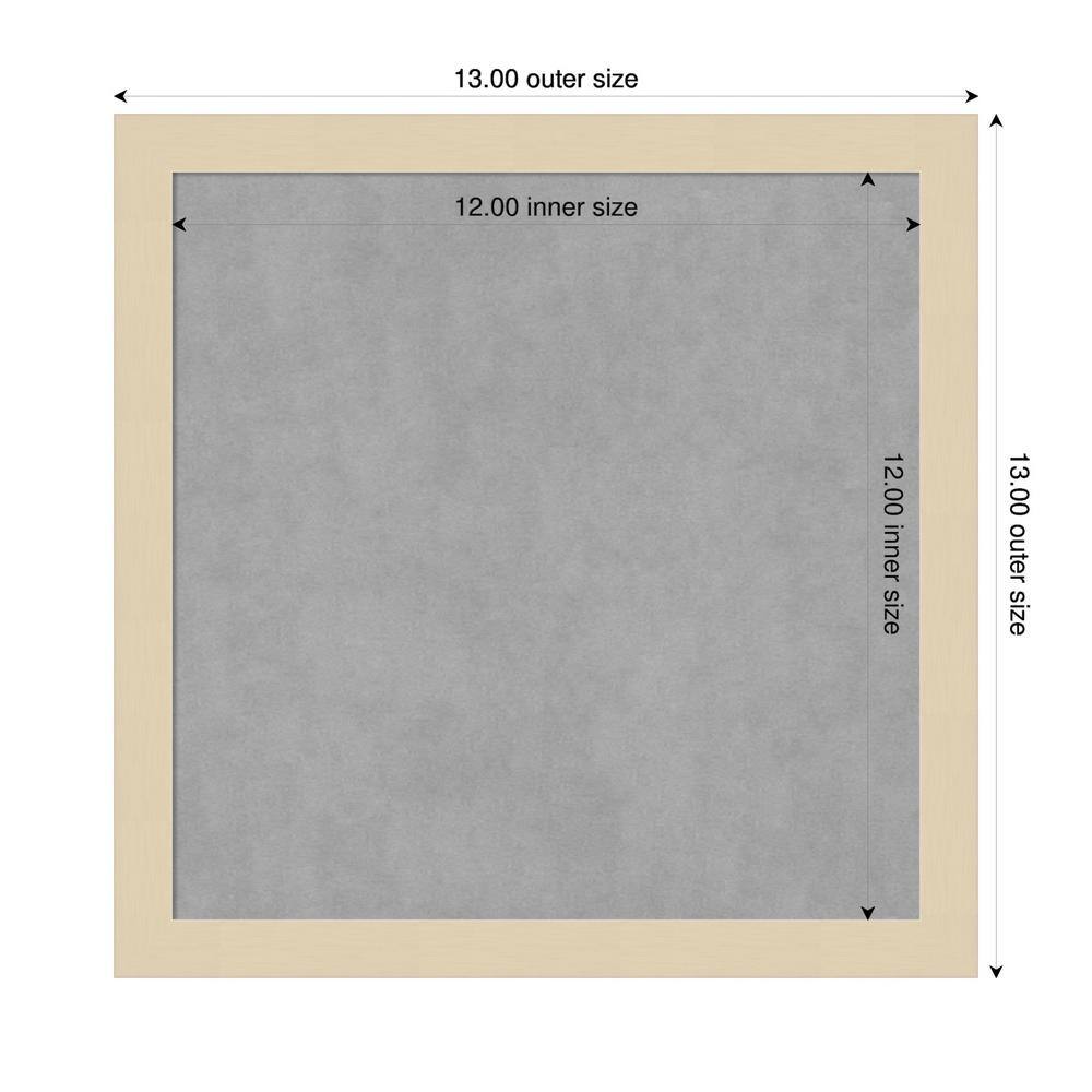 Svelte Natural 13x13 Grey Wood Framed Magnetic Board